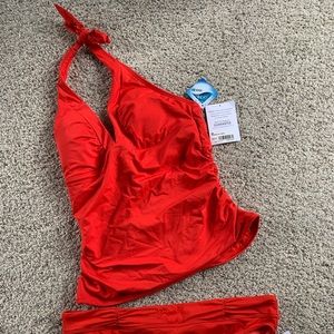 Athleta halter tankini top size med